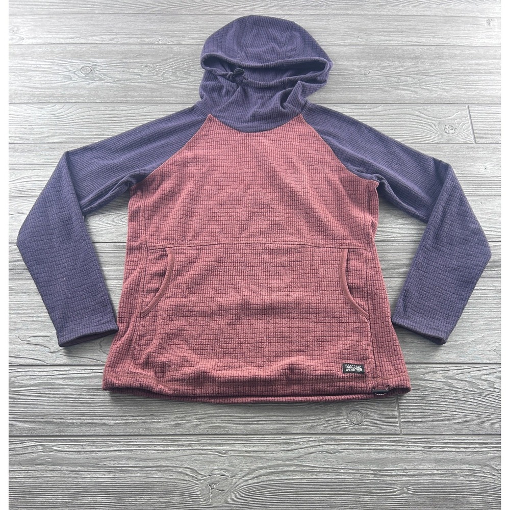 Mountain Hardwear Womens XS Waffle Knit Fleece Hoodie Purple Pink OL5536